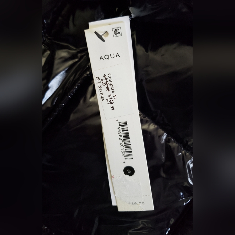 Nwt Aqua Lacquer Down Puffer Jacket In Onyx - Picture 7 of 12